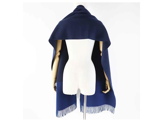 Stola in cashmere e seta blu e navy di Hermès Blu navy - vista 6