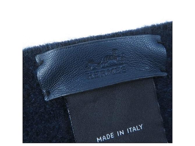 Stola in cashmere e seta blu e navy di Hermès Blu navy - vista 8