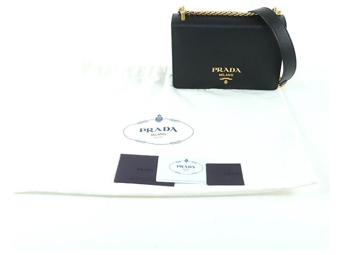 Mini borsa a spalla in pelle Saffiano Prada Nero - vista 2