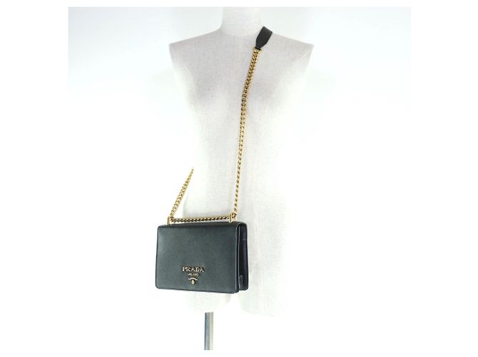 Mini borsa a spalla in pelle Saffiano Prada Nero - vista 6