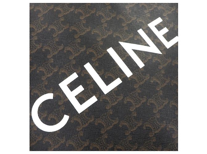 Céline Borsa tote in tela e pelle marrone scuro Celine - vista 10