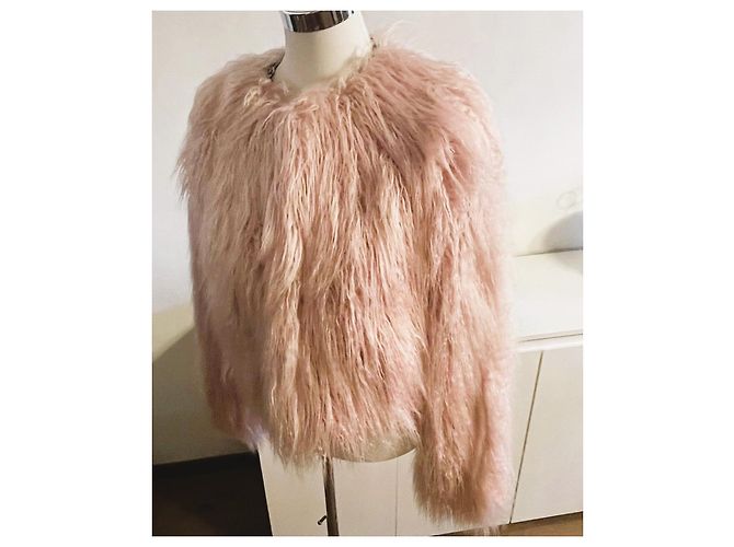 Impresionante ecopelaje PINKO rosa efecto Mongolia, nuevo - vista 6