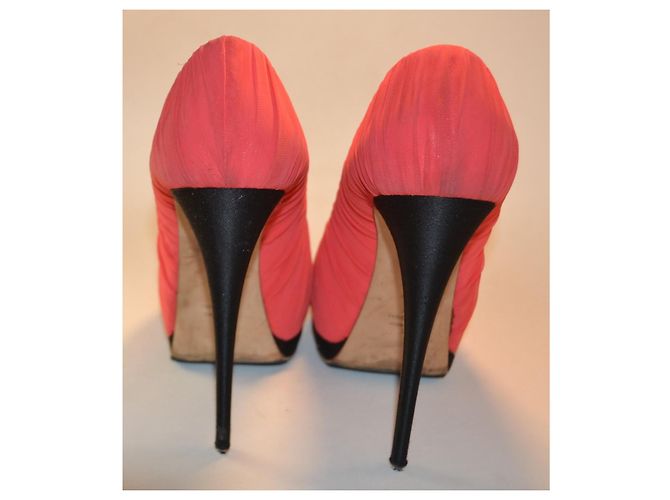 Escarpins ouverts rouges Giuseppe Zanotti Taille 39 IT Noir - vue 3