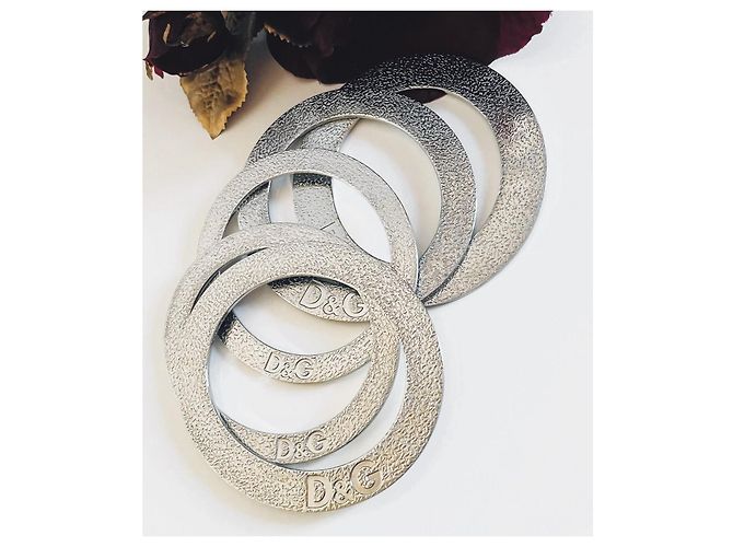 Splendido set DOLCE & GABBANA di 5 bracciali rigidi collezione "Stone" Argento - vista 10