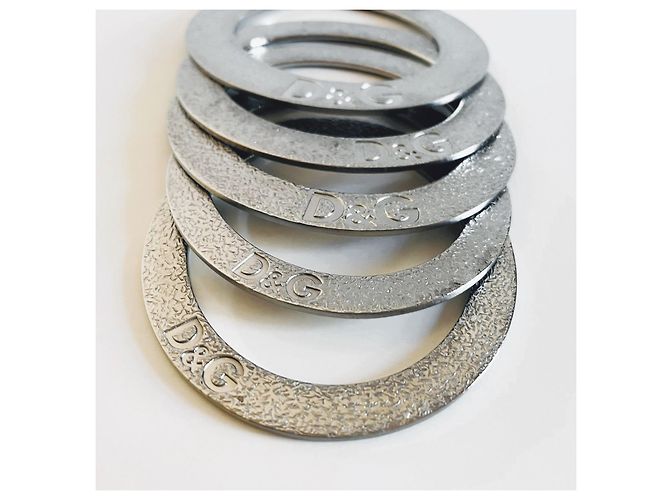 Splendido set DOLCE & GABBANA di 5 bracciali rigidi collezione "Stone" Argento - vista 11