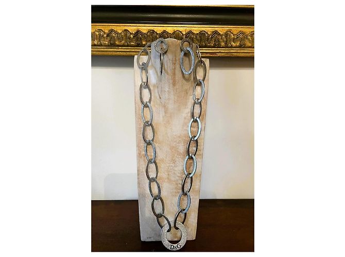 Splendido set DOLCE & GABBANA di 5 bracciali rigidi collezione "Stone" Argento - vista 12