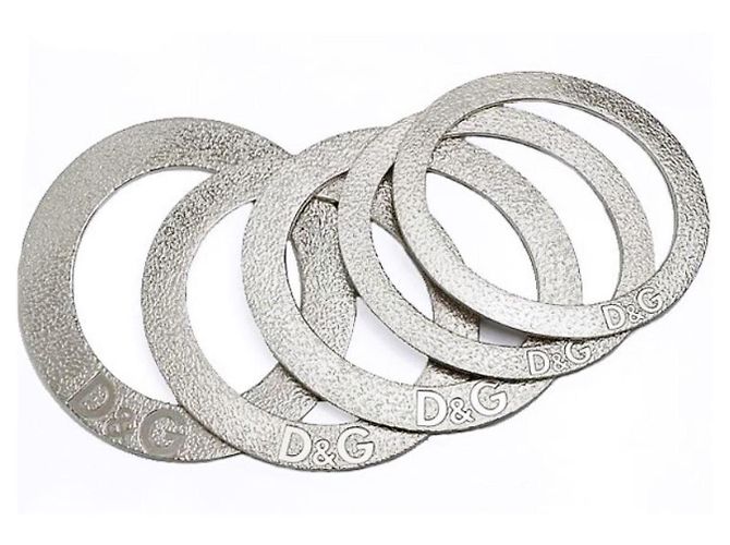 Splendido set DOLCE & GABBANA di 5 bracciali rigidi collezione "Stone" Argento - vista 2