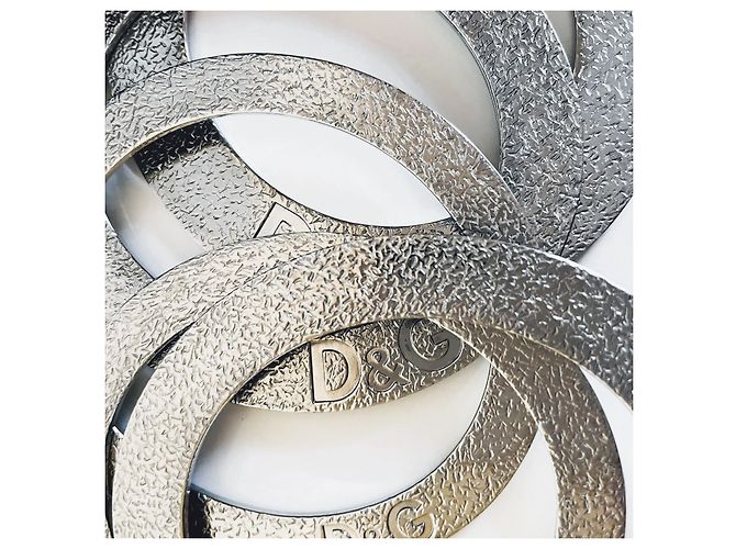 Splendido set DOLCE & GABBANA di 5 bracciali rigidi collezione "Stone" Argento - vista 5