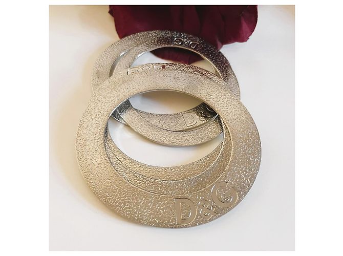 Splendido set DOLCE & GABBANA di 5 bracciali rigidi collezione "Stone" Argento - vista 6
