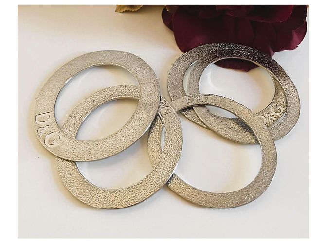 Splendido set DOLCE & GABBANA di 5 bracciali rigidi collezione "Stone" Argento - vista 7