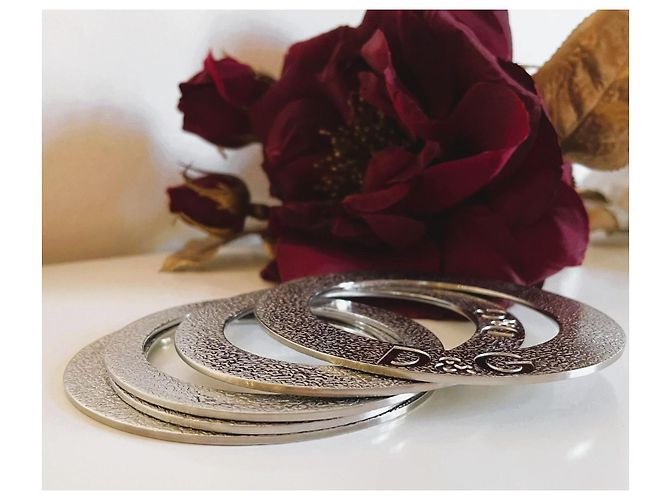Splendido set DOLCE & GABBANA di 5 bracciali rigidi collezione "Stone" Argento - vista 9