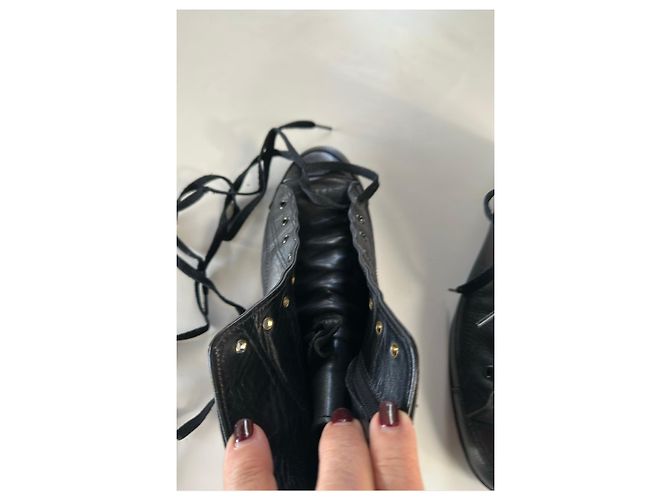 Schwarze Leder-Ankle-Boots von Yohji Yamamoto - Ansicht 11
