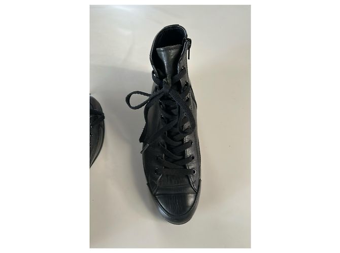 Schwarze Leder-Ankle-Boots von Yohji Yamamoto - Ansicht 13