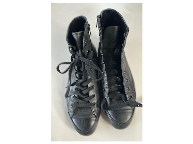 Schwarze Leder-Ankle-Boots von Yohji Yamamoto - Ansicht 14