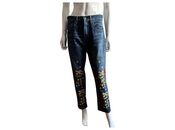 Jeans de denim bordados Junya Watanabe Azul - vista 11