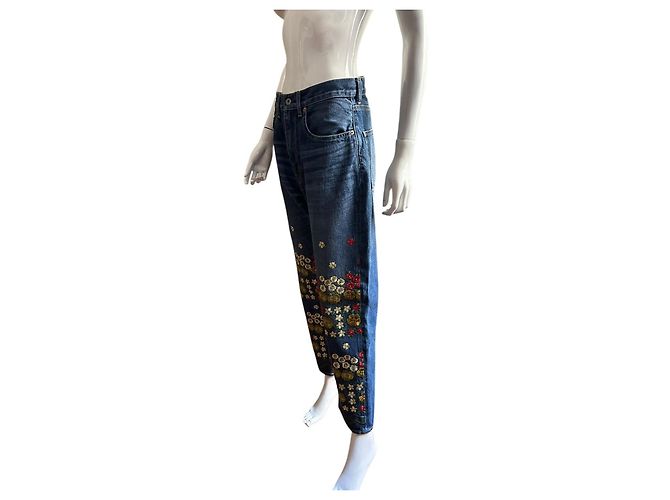 Jeans de denim bordados Junya Watanabe Azul - vista 14