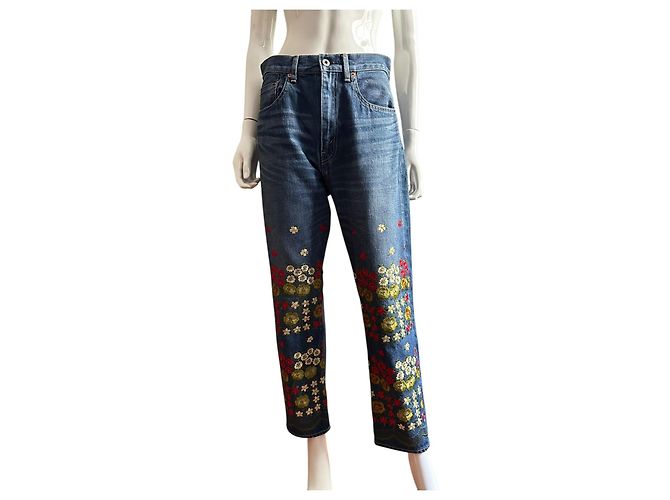 Jeans de denim bordados Junya Watanabe Azul - vista 16