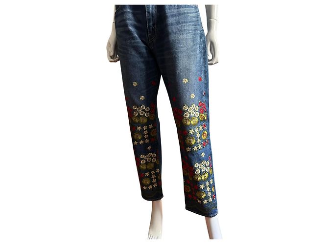 Jeans de denim bordados Junya Watanabe Azul - vista 17
