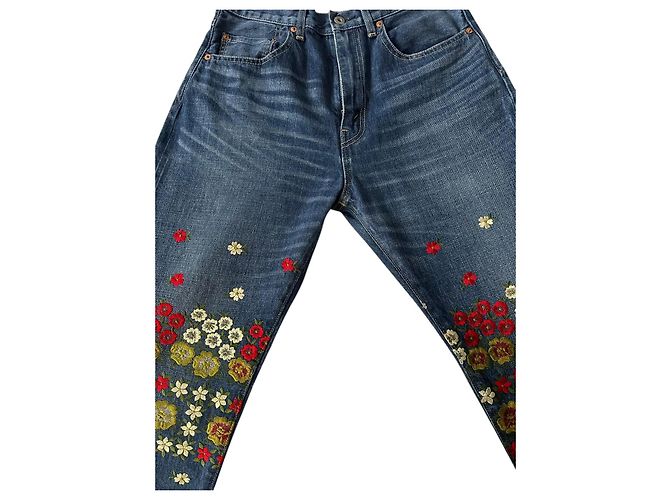 Jeans de denim bordados Junya Watanabe Azul - vista 18
