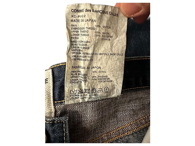 Jeans de denim bordados Junya Watanabe Azul - vista 6