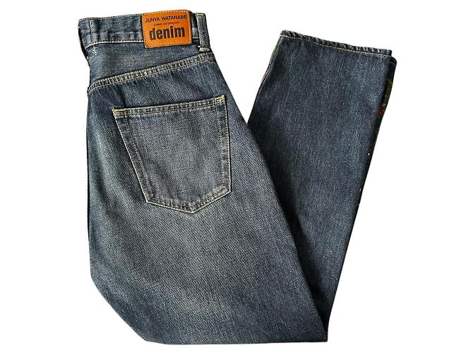 Jeans de denim bordados Junya Watanabe Azul - vista 7