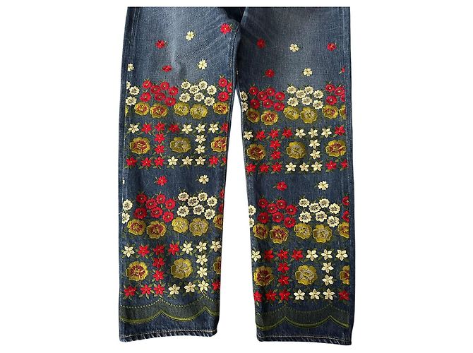 Jeans de denim bordados Junya Watanabe Azul - vista 8