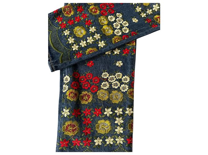 Jeans de denim bordados Junya Watanabe Azul - vista 9