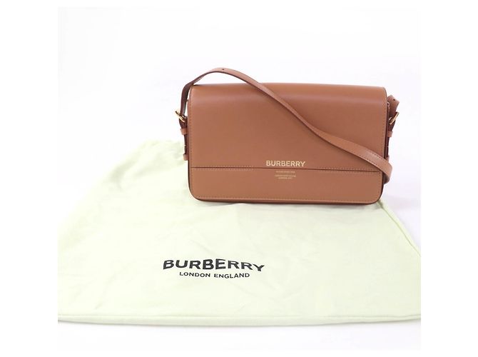 Borsa a spalla in pelle con logo Grace di Burberry Marrone - vista 2