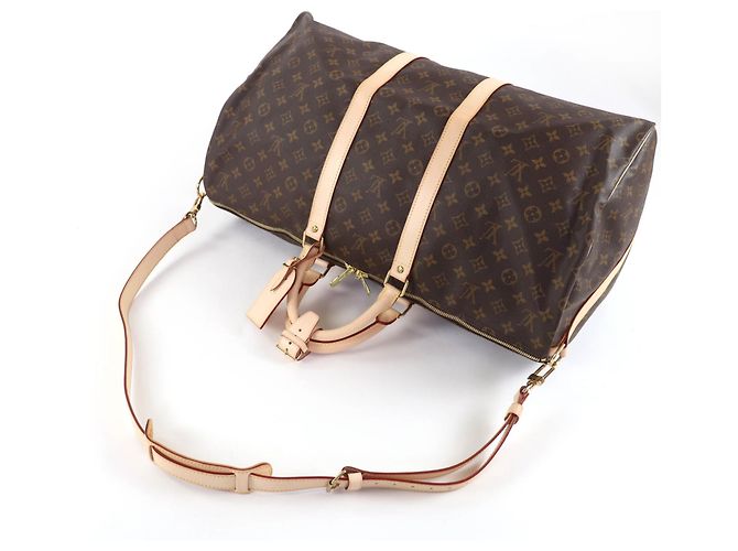 Borsa Boston Keepall Bandoulière 55 Louis Vuitton Marrone - vista 4