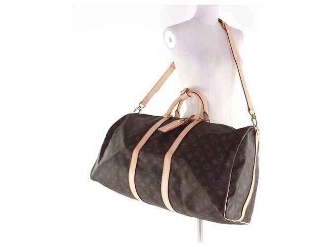 Borsa Boston Keepall Bandoulière 55 Louis Vuitton Marrone - vista 7