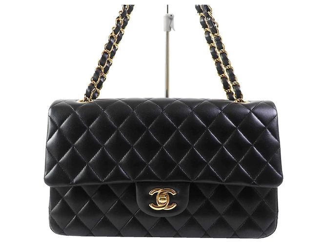 Borsa a Spalla Chanel A01112 Matelassé 25 in Pelle di Agnello Nero - vista 4