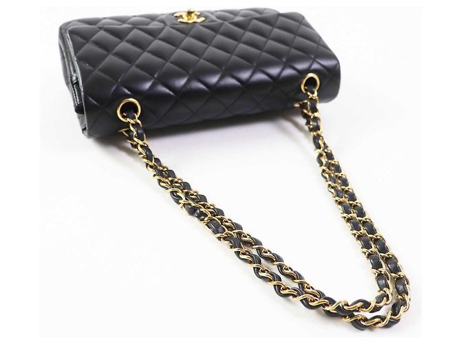 Borsa a Spalla Chanel A01112 Matelassé 25 in Pelle di Agnello Nero - vista 6
