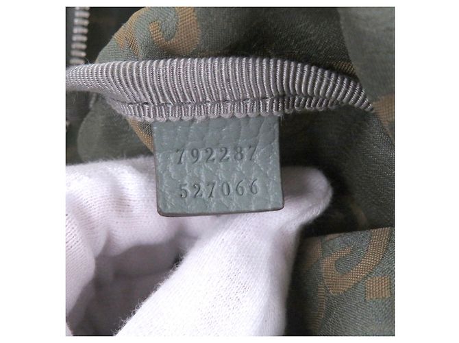 Borsa a tracolla in nylon khaki Gucci Cachi - vista 10