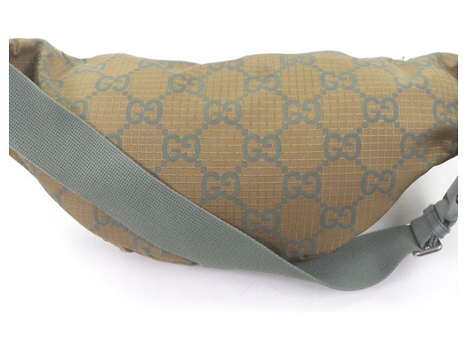 Borsa a tracolla in nylon khaki Gucci Cachi - vista 3