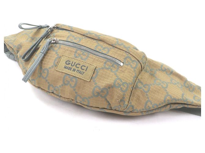 Borsa a tracolla in nylon khaki Gucci Cachi - vista 5