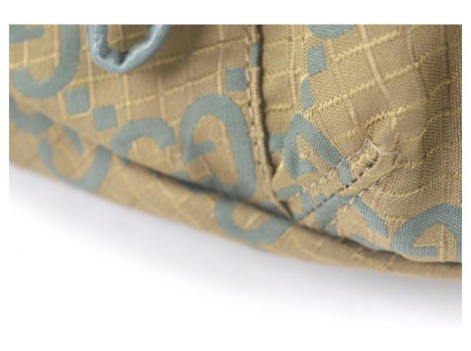 Borsa a tracolla in nylon khaki Gucci Cachi - vista 6