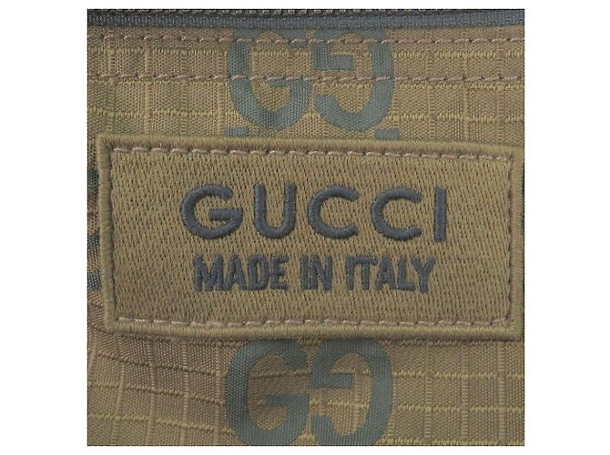Borsa a tracolla in nylon khaki Gucci Cachi - vista 8