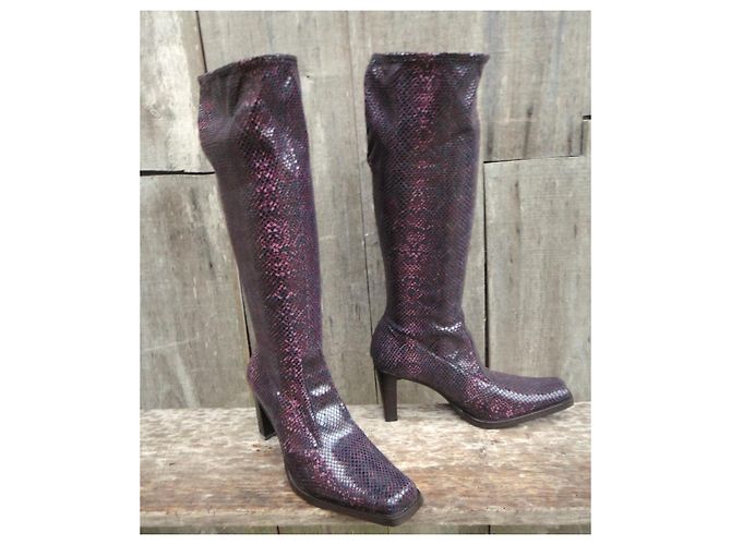 Botas Vic Matié Morado Oscuro Cuero - vista 2