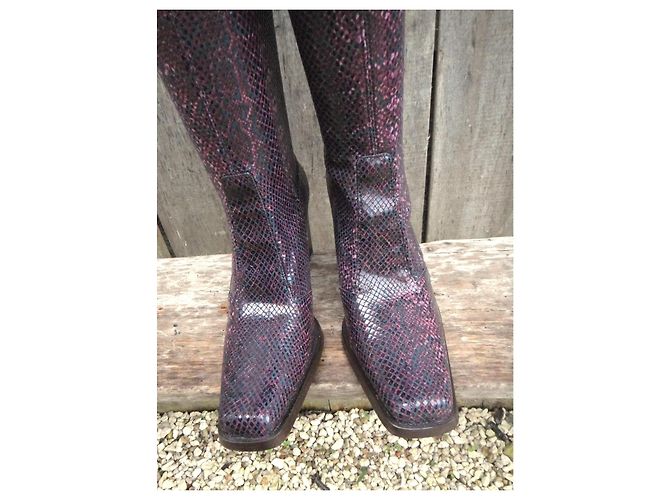 Botas Vic Matié Morado Oscuro Cuero - vista 3