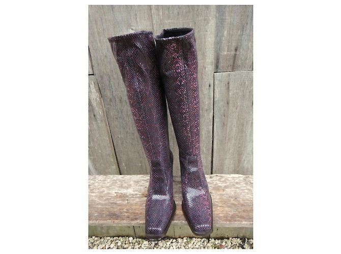 Botas Vic Matié Morado Oscuro Cuero - vista 8