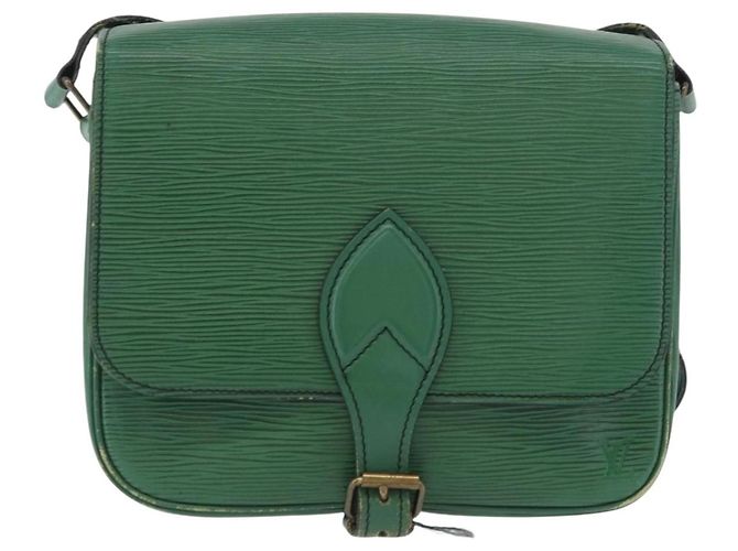 LOUIS VUITTON Bolsa de Ombro Cartouchiere MM Epi Verde M52244 LV Auth AMZ360 - vista 13
