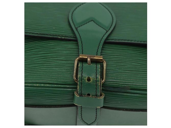 LOUIS VUITTON Bolsa de Ombro Cartouchiere MM Epi Verde M52244 LV Auth AMZ360 - vista 17