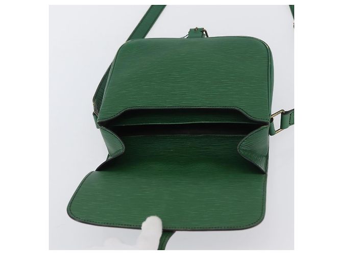 LOUIS VUITTON Bolsa de Ombro Cartouchiere MM Epi Verde M52244 LV Auth AMZ360 - vista 18