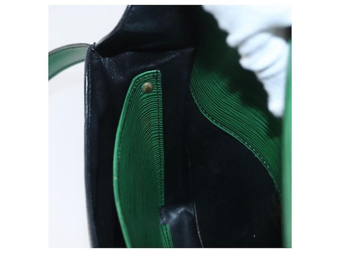 LOUIS VUITTON Bolsa de Ombro Cartouchiere MM Epi Verde M52244 LV Auth AMZ360 - vista 21