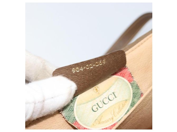 Borsa Sherry Line GG Supreme Web di GUCCI in PVC beige e oro 904 02 069 Auth LNZ716 D'oro - vista 11