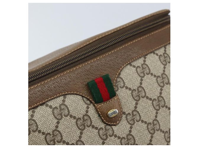 Borsa Sherry Line GG Supreme Web di GUCCI in PVC beige e oro 904 02 069 Auth LNZ716 D'oro - vista 18