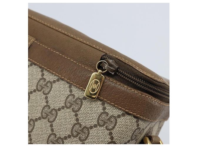 Borsa Sherry Line GG Supreme Web di GUCCI in PVC beige e oro 904 02 069 Auth LNZ716 D'oro - vista 19