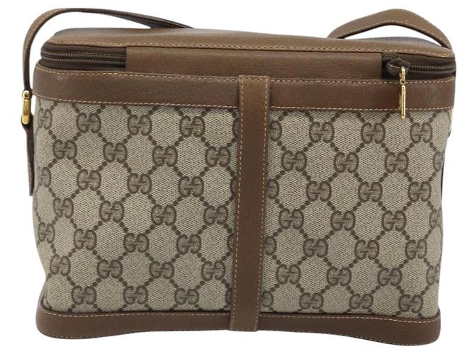 Borsa Sherry Line GG Supreme Web di GUCCI in PVC beige e oro 904 02 069 Auth LNZ716 D'oro - vista 2