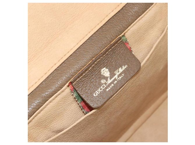 Borsa Sherry Line GG Supreme Web di GUCCI in PVC beige e oro 904 02 069 Auth LNZ716 D'oro - vista 20