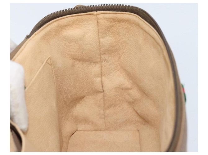 Borsa Sherry Line GG Supreme Web di GUCCI in PVC beige e oro 904 02 069 Auth LNZ716 D'oro - vista 21